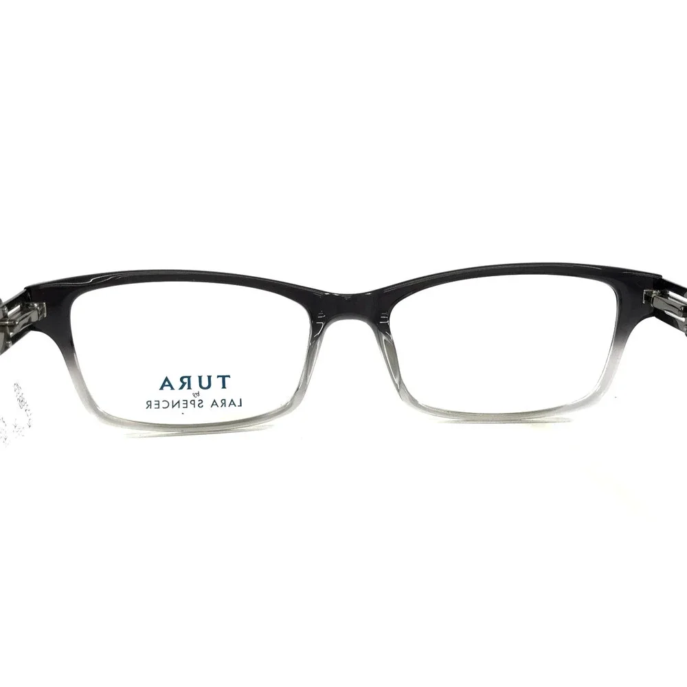 Tura by Lara Spencer Eyeglasses Frames LS117 GRY Gray Black Rectangle 54-17-140